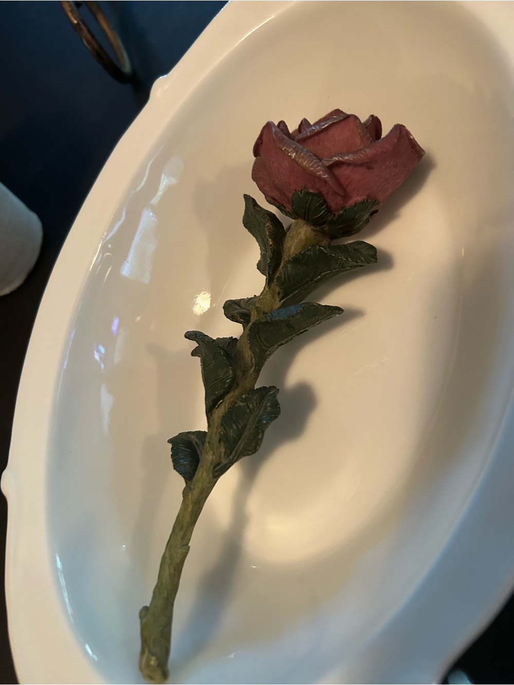 Ganz Resin Handcrafted Rose Accent Stem